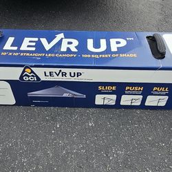 GCI Outdoor LevrUp Canopy 10' x 10' Portable Pop Up Shade Tent with Roller Bag Mercury Gray New