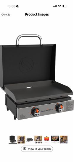 Blackstone 2205 Original 22” Omnivore Tabletop Griddle with Hood, Powder Coated Steel, Black Plus Carrying bag