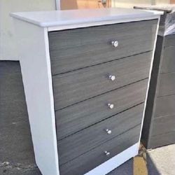New Grey&White 5 Drawer Dresser
