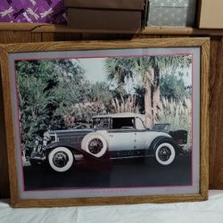 VINTAGE FRAMED CADILLAC POSTER - SAINT CHATEAUX GALLERIES  21"×17"