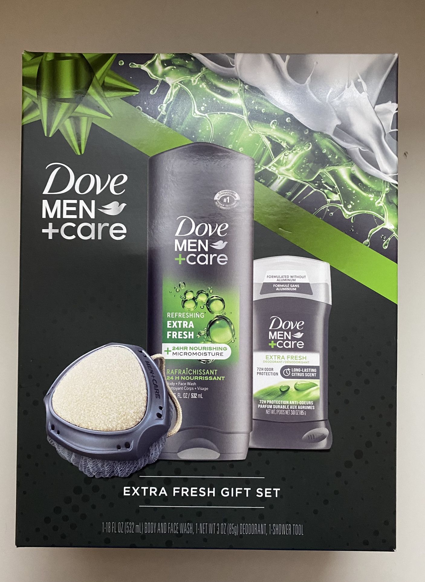 Dove Men+Care gift set -bodywash, deodorant and shower tool