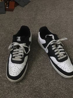 Mens 10.5 - Nike Court Vision Low Black and White