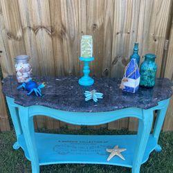 Teal Entryway Table Tv Stand Console 
