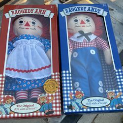 RAGGEDY ANN AND ANDY SET. $30 OBO NEW IN BOX