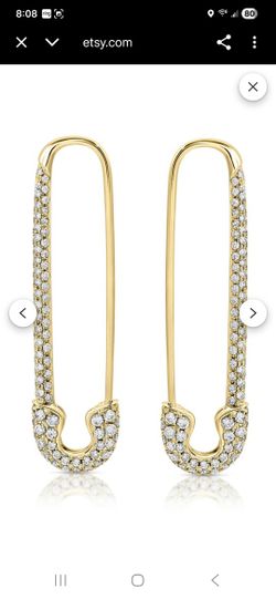 14k Safety Pin Earrings 
