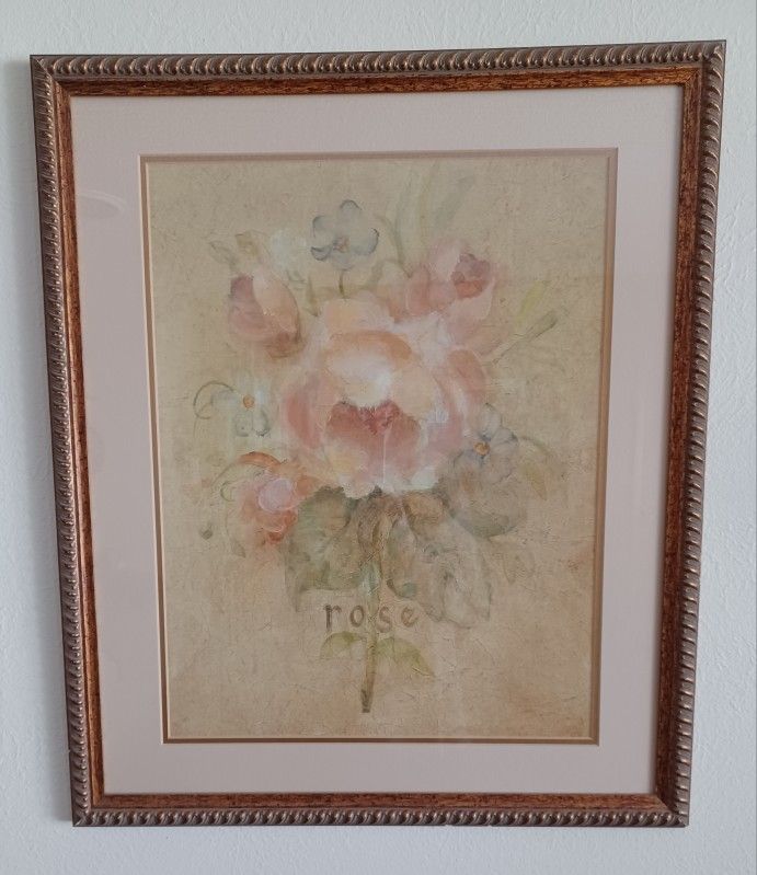 Framed Cheri Blum Rose Print