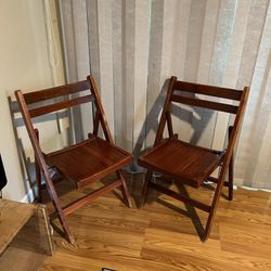 Vintage Wooden Folding Chairs 