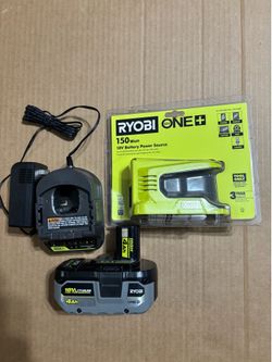 Ryobi 18V One + 150- Watt Portable Battery Inverter Power Source Kit
