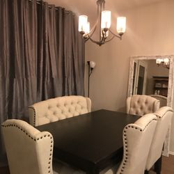Ivie 6 Piece Pine Dining Set (4 Chairs / 1 Bench) Stunning! ) 