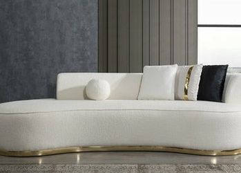 Ella Ivory Boucle Chaise Lounge

