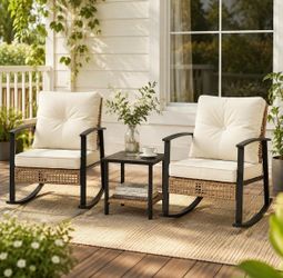 3-Piece Outdoor Rocking Chair and Table Set