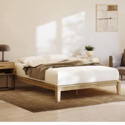 Nectar Bamboo Platform Bed Frame - Queen - Natural - Floating Center Support Legs - 12” Height - Easy Tool Free Set Up - Contemporary and Durable - 