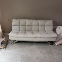 Modern White Futon Sofa Bed 