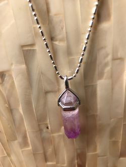 Fluorite pendant with 18 inches silver chain