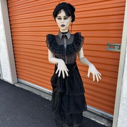 Life size statue Wednesday Addams Halloween Decorations
