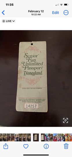Disneyland Vintage Ticket