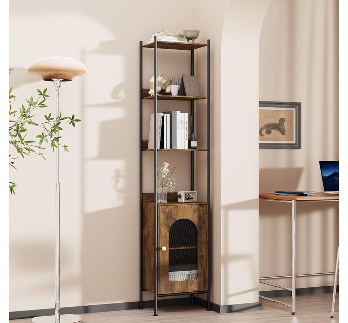 6-Tier Book Shelf with Storage Cabinet