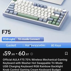 Official AULA F75 75% Wireless Mechanical Gaming Keyboard
