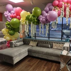 On Sale Now Sectional Sofa With Diamond Tafted Silver Velvet