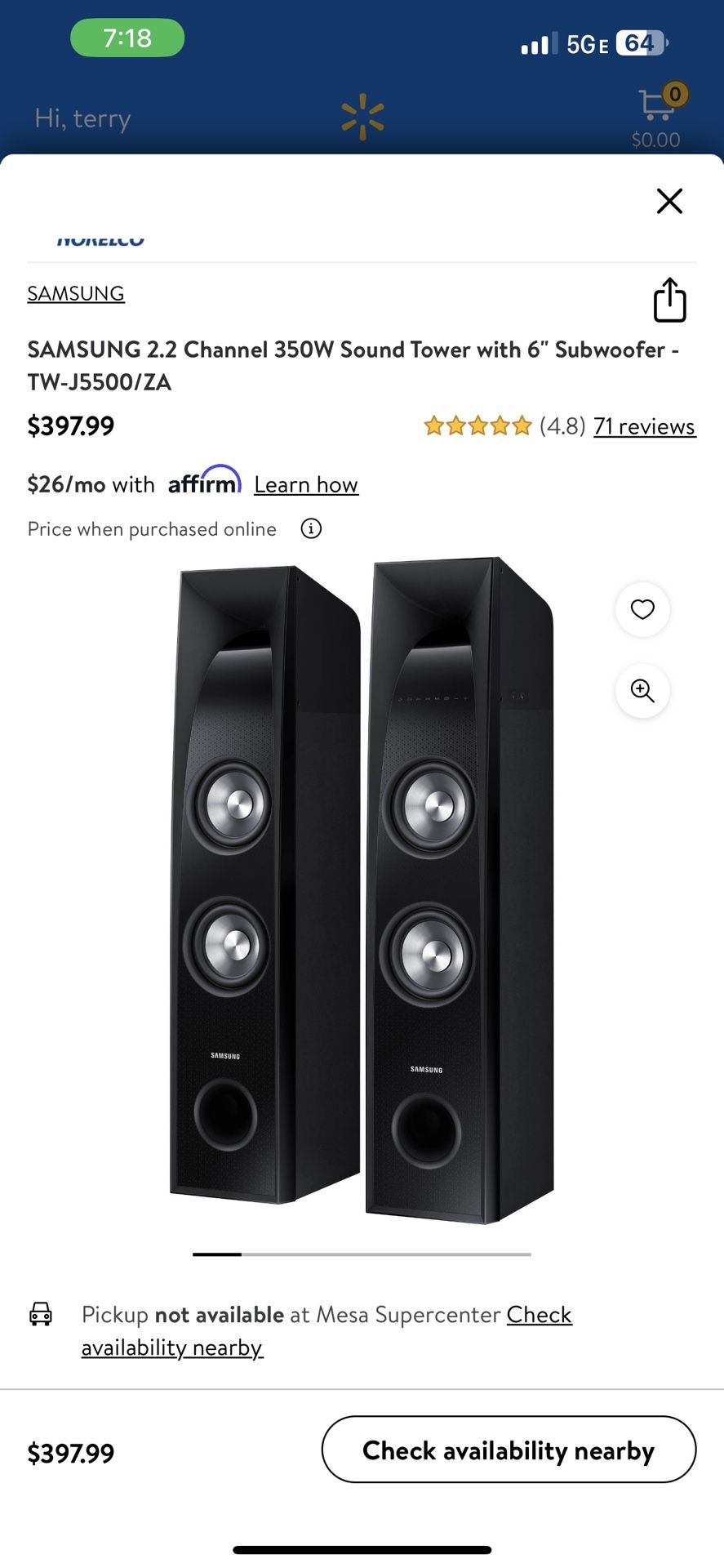 Samsung Sound Tower TW-J5500