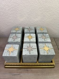 Anthropologie Catherine Martin Marble Brass Tic Tac Toe