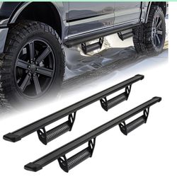 Turmaul Aluminum Running Boards For 2015-2025 F150 2017-2025 F250 F350 Super Duty Supercrew Cab 600 Lbs Off Road Exterior Accessories Drop Down Hoop S