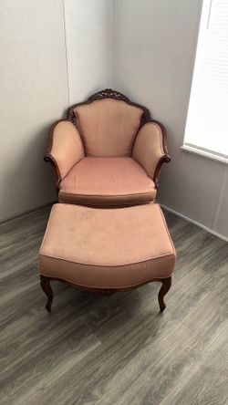 French Antique Chair with Foot Rest