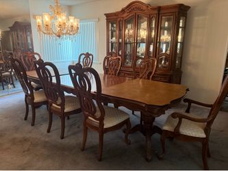 Dining Table, 8 Chairs & China Cabinet (All for $500)