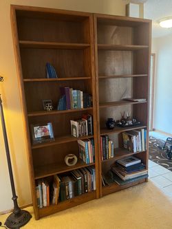 Tall Wood Bookcase One Only