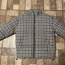 Cotton On Chocolate Checkered Puffer