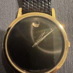 Movado Watch Black and Gold