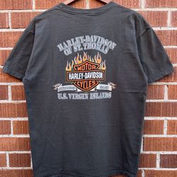 Vintage Harley Davidson St. Thomas U.S. Virgin Islands 2002 T-shirt 