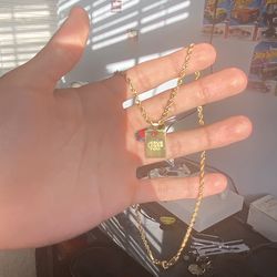 18k Gold Plated Jesus Loves You Chain