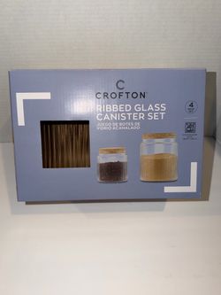 CROFTON RIBBED GLASS CANISTER SET