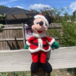 Disney Mini Bean Bag Plush Santa Mickey 