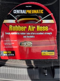 central pneumatic 50 ft.* 3/8 inch rubber air hose