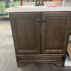 32 x 24 Inch Wooden Bathroom Vanity & Sink