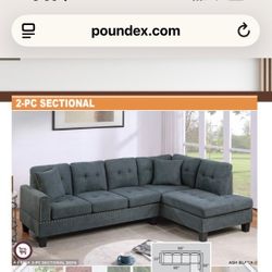 2pc Sectional Right Arm Chaise Sofa/ Couch