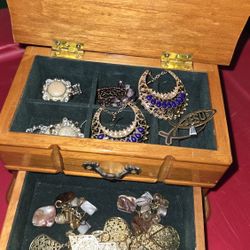 Antique Wooden Jewelry Box