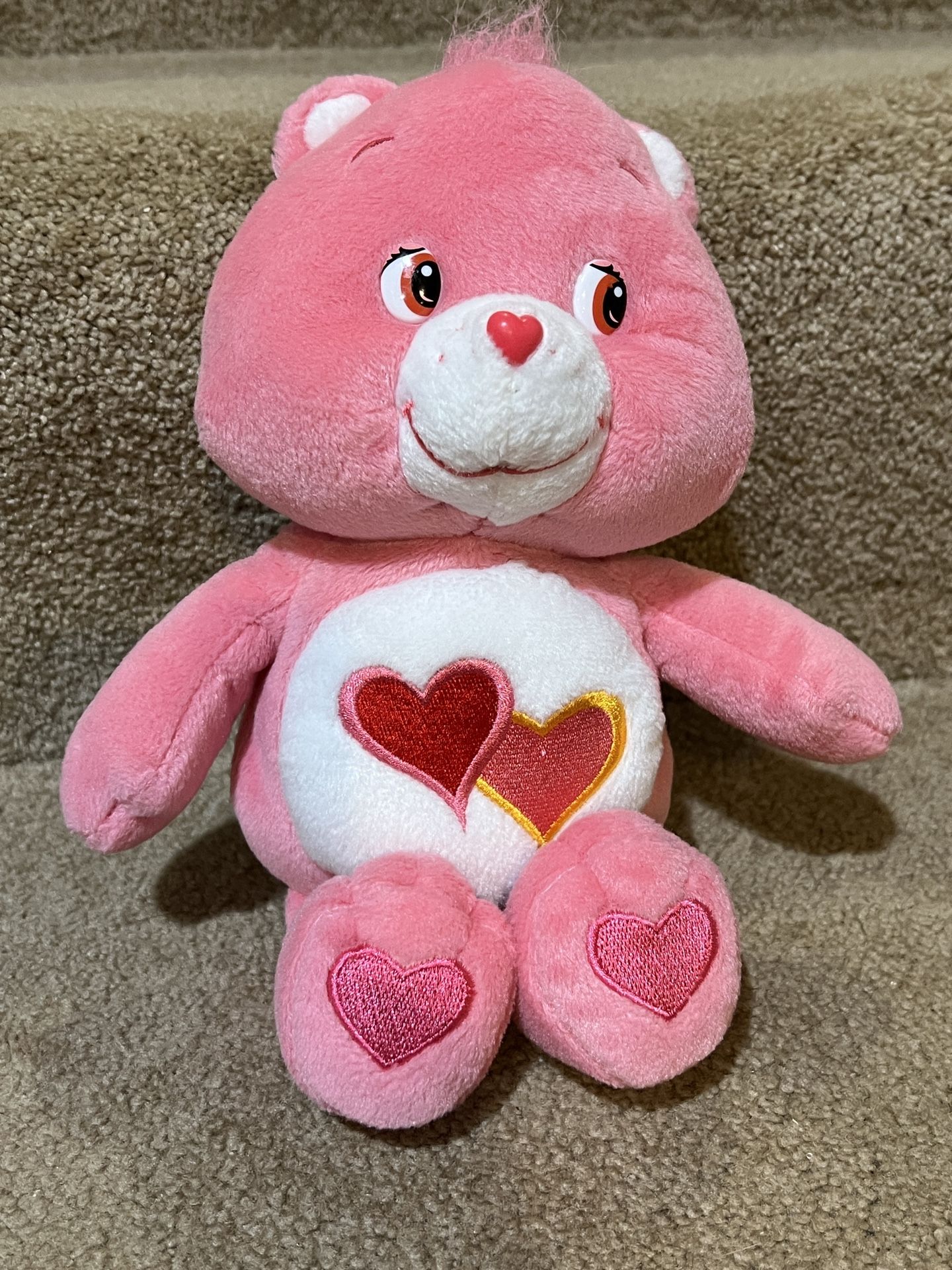 Care Bears Pink Plush Hearts Love A Lot Bear 2021 Basic Fun Stuffed Animal 10in