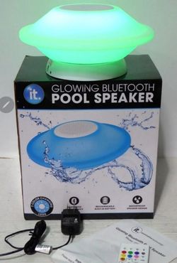 Glowing LED Waterproof Rechargeable Bluetooth Pool Speaker Brand New 