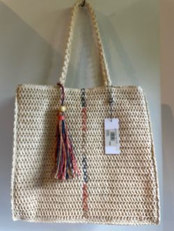 NWT, Molly Bracken Straw Woven Tote Bag