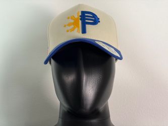 Eazy LA Filipino Peso Flag Philippines 🇵🇭SnapBack Baseball Hat Cap (Beige, Off White, Blue / OSFA)