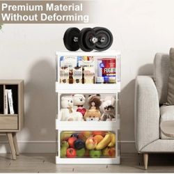 submatches Clear Storage Bin Lids, 3 Packs Plastic Bins for Storage