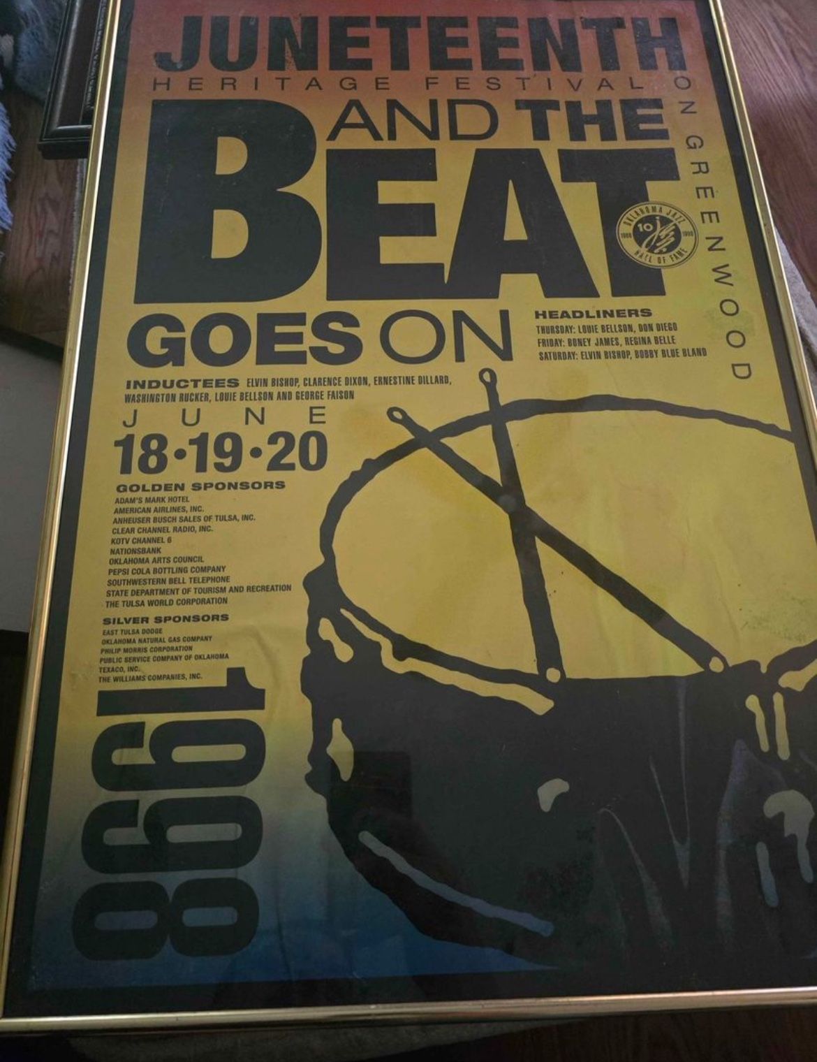 1998 Juneteenth Heritage Festival poster from Oklahoma Jazz hall of fame.