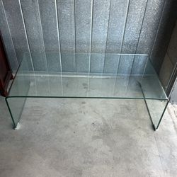 Curved Waterfall Glass Coffee Table