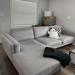 Gray Sectional 2 Piece Couch