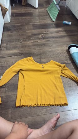 Mustard Yellow Ribbed Crop Top