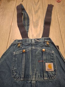 Carhartt Denim Bib Overalls Mens Size Medium Workwear Western Farm Car Mechanic