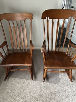 two rocking chairs+ Antique Table